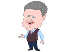 charicature of Stephen Harper